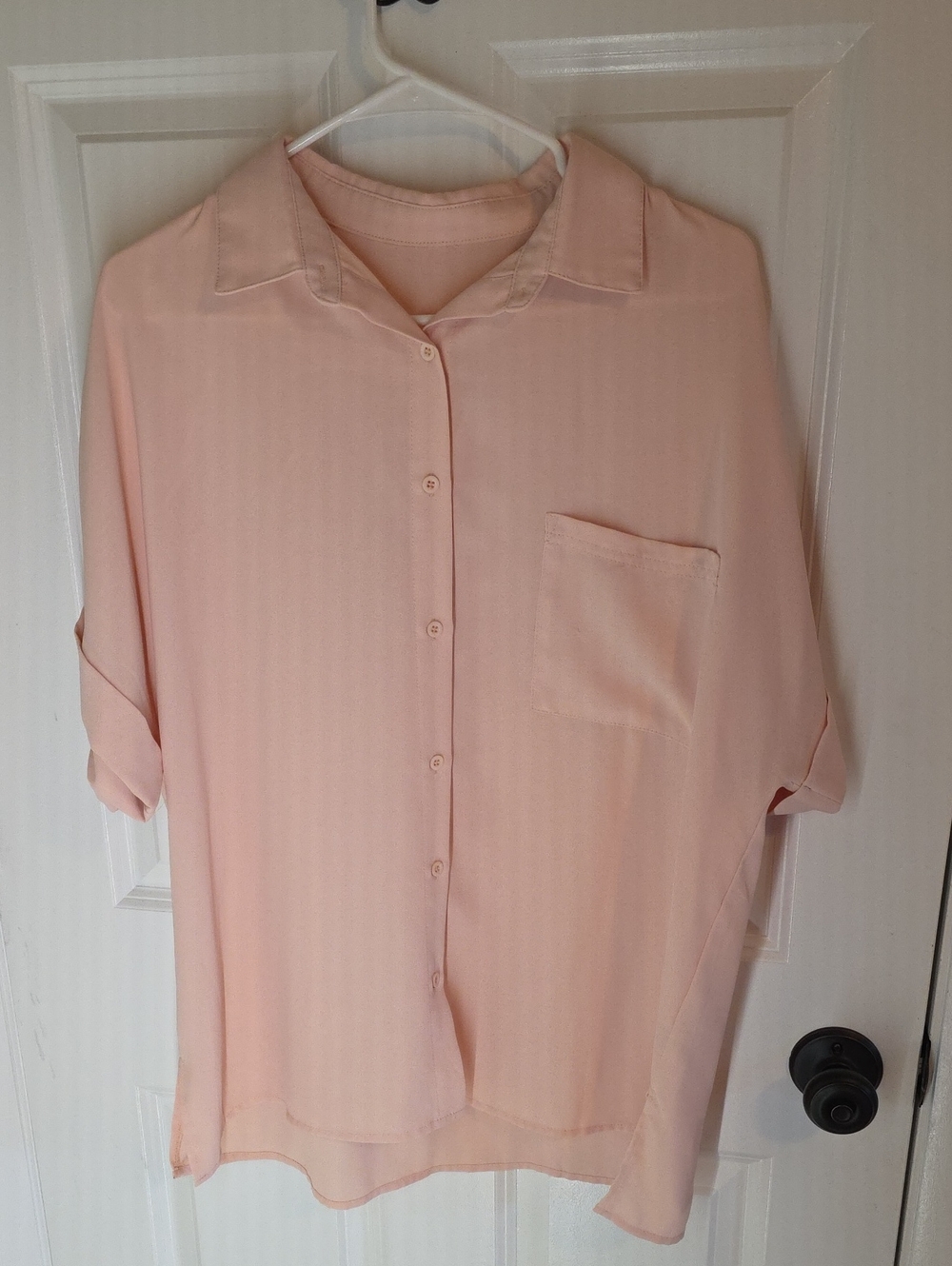 Light Pink Women's Button-Front Blouse
